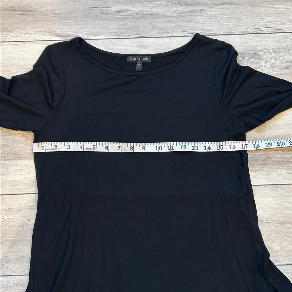 Eileen Fisher black long sleeve viscose dress size small